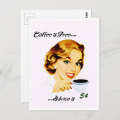 Retro Houseechtgenote Koffie en advies Briefkaart (Voorkant / Achterkant)