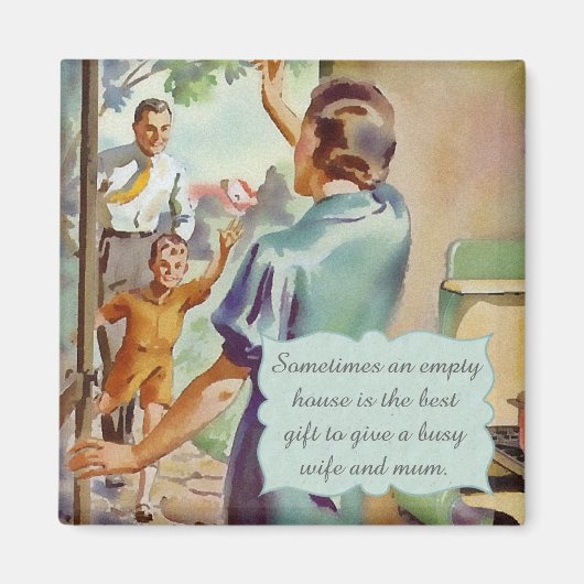 Retro Houseechtgenote Magneet (Voorkant)