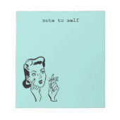 Retro Houseechtgenote Opmerking: Zelfstandige Aqua Notitieblok (Voorkant)