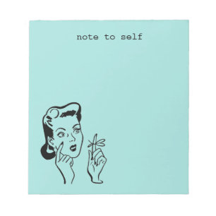 Retro Houseechtgenote Opmerking: Zelfstandige Aqua Notitieblok