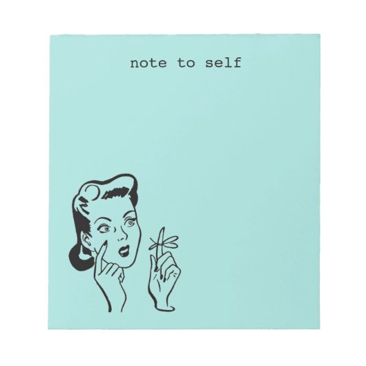 Retro Houseechtgenote Opmerking: Zelfstandige Aqua Notitieblok (Voorkant)