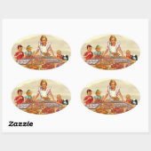 Retro Houseechtgenote Ovale Sticker (Vel)