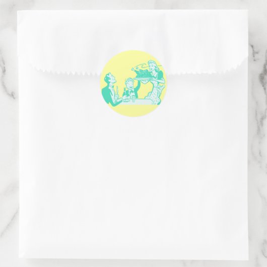 Retro Houseechtgenote Ronde Sticker (Tas)