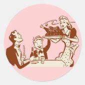 Retro Houseechtgenote Ronde Sticker (Voorkant)