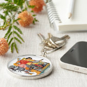 Retro Houseechtgenote Sleutelhanger (Zijkant)