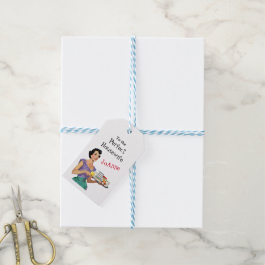 Retro Houseechtgenote Vrijgezellenfeest Gift Label Cadeaulabel (Met Touw)