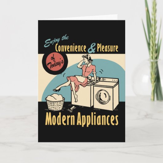 Retro Houseechtwasdroger Kaart (Voorkant)