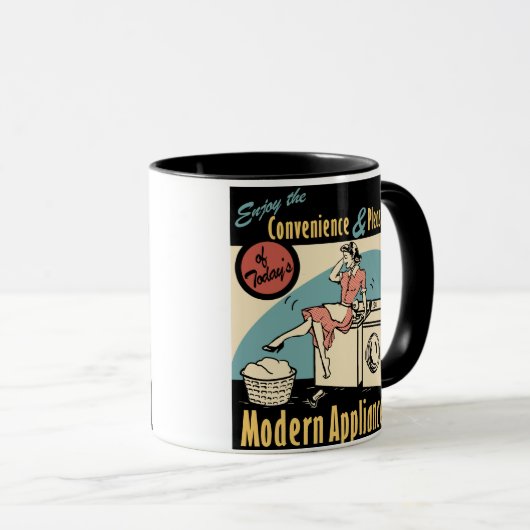 Retro Houseechtwasdroger Mok (Voorkant rechts)