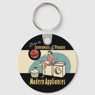 Retro Houseechtwasdroger Sleutelhanger