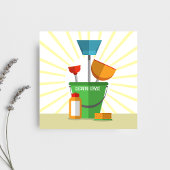 Retro Housekeeper Service Schoonmaak Commercieel Vierkante Visitekaartje