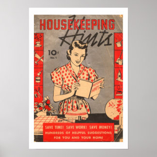 Retro  housekeeping Hints Art Print Poster