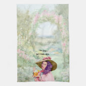 Retro Housevrouw Sun Pet Cocktail Flowers Theedoek (Verticaal)