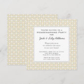 Retro Housewarming Invitation - Gold Kaart (Voorkant / Achterkant)