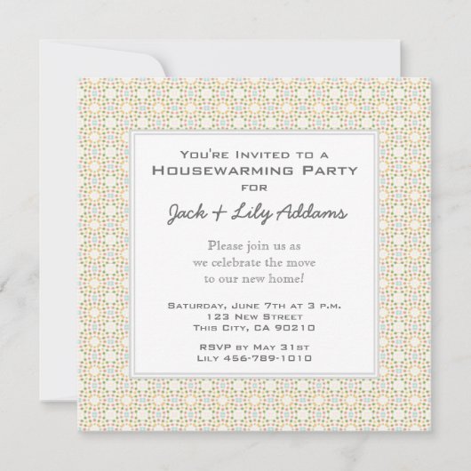 Retro Housewarming Invitation - Gold Kaart (Voorkant)