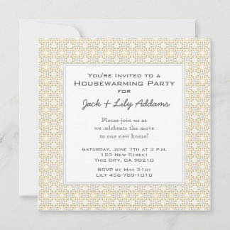 Retro Housewarming Invitation - Gold Kaart
