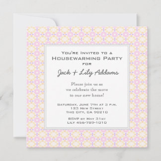 Retro Housewarming Invitation - Roze & Geel Kaart
