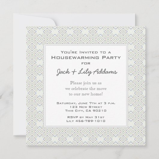 Retro Housewarming Invitation - Silver Kaart (Voorkant)