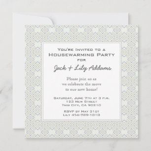 Retro Housewarming Invitation - Silver Kaart