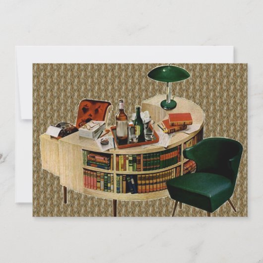 Retro Housewarming Party Kaart (Voorkant)