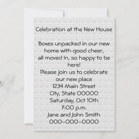 Retro Housewarming Party Kaart (Achterkant)