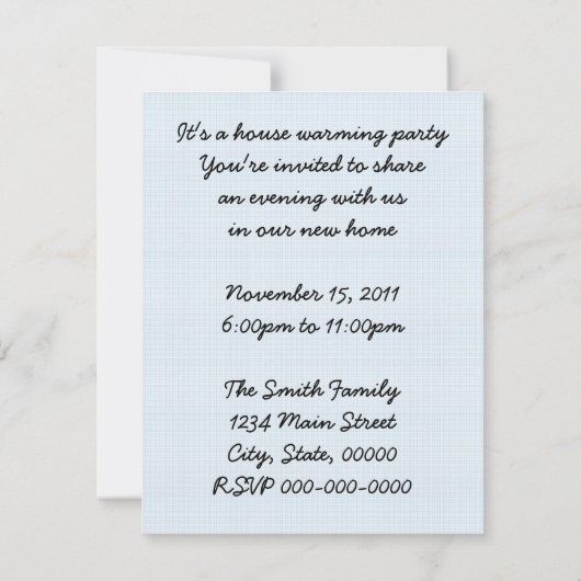 Retro Housewarming Party Kaart (Achterkant)