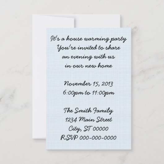 Retro Housewarming Party V2 Kaart (Achterkant)