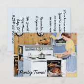 Retro Housewarming Party V2 Kaart (Voorkant / Achterkant)