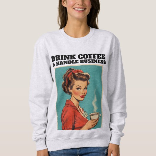 RETRO HOUSEWIFE COFFEE FUNNY T-SHIRT (Voorkant)