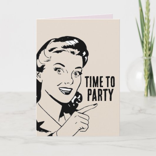 RETRO HOUSEWIFE FUNNY BIRTHDAY GREETING CARD KAART (Voorkant)