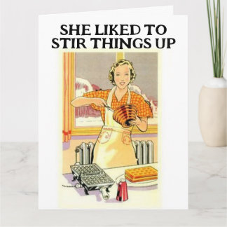 RETRO HOUSEWIFE FUNNY BIRTHDAY GREETING CARDS KAART