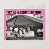 RETRO HOUSEWIFE FUNNY "THEY HATIN" Briefkaarten (Voorkant)