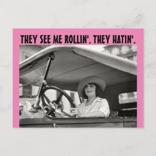 RETRO HOUSEWIFE FUNNY "THEY HATIN" Briefkaarten