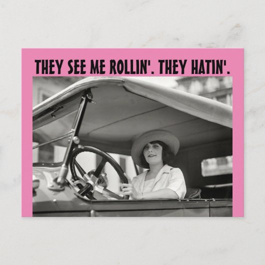 RETRO HOUSEWIFE FUNNY "THEY HATIN" Briefkaarten (Voorkant)