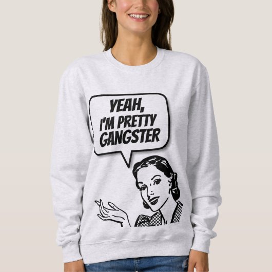 RETRO HOUSEWIFE "GANGSTER" FUNNY T-SHIRTS (Voorkant)
