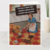 Retro Housewife Needs A Break Kaart (Voorkant)