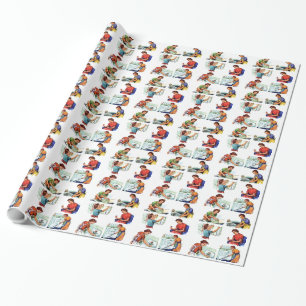 Retro Housewives Chores Cadeaupapier
