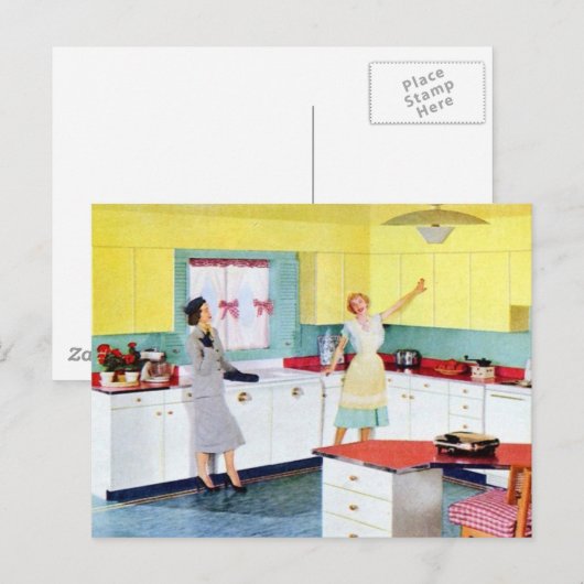 Retro Housewives in Kitchen Briefkaart (Voorkant / Achterkant)