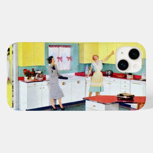 Retro Housewives in Kitchen Case-Mate iPhone Case (Achterkant (horizontaal))