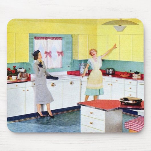 Retro Housewives in Kitchen Muismat (Voorkant)