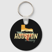  Retro Houston Texas City Map Sleutelhanger (Voorkant)