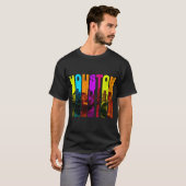 Retro Houston Texas CityScape Skyline T-shirt (Voorkant volledig)