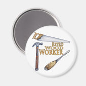 Retro houtbewerker magneet (Voorkant / Achterkant)