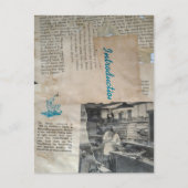Retro Houtbewerking Intro Mixed Media Collage Briefkaart (Voorkant)