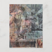 Retro Houtbewerking Man Mixed Media Collage Briefkaart (Voorkant)