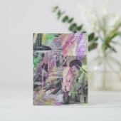 Retro Houtbewerking Mannen Mixed Media Collage Briefkaart (Staand voorkant)