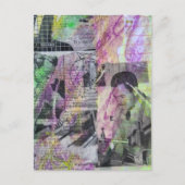 Retro Houtbewerking Mannen Mixed Media Collage Briefkaart (Voorkant)