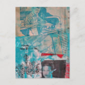 Retro Houtbewerking Mixed Media Collage Briefkaart (Voorkant)