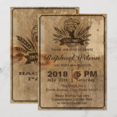 Retro houten bier- en vrijgezellenkaart voor manne kaart (Voorkant / Achterkant)