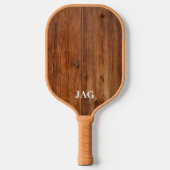 Retro houten monogram pickleball paddle (Voorkant)