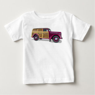 Retro houten stationwagen bezorgtruck